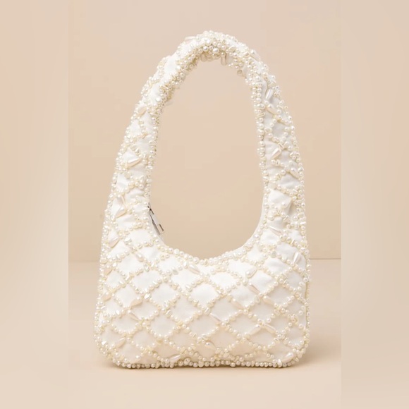 Lulus Total Elegance Ivory Pearl Shoulder Bag - Picture 3 of 3